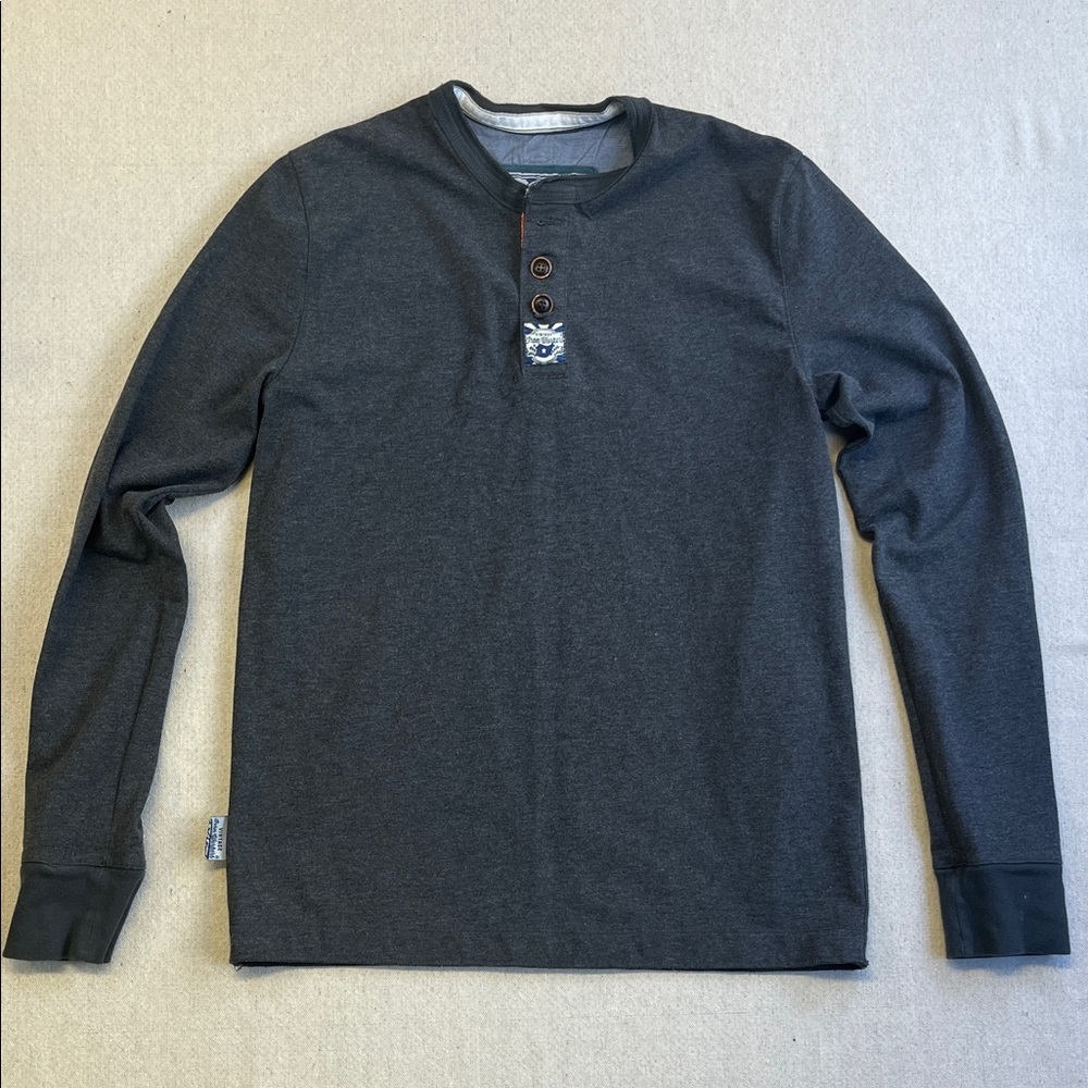 Men's Long-Sleeve Henley Shirt - Charcoal